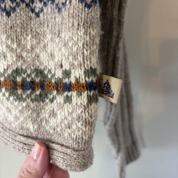 Unlimited Quest Full Zip Wool Blend Sweater Cardigan Beige Nordic Women's Medium - Picture 6 of 7